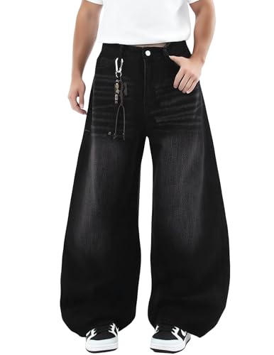 Men's Super Baggy Jeans Wide Leg Denim Pants with Embroidered Pattern Y2k Streetwear2