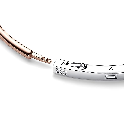 Pulsera rígida PANDORA de plata y oro rosa joya versátil para looks diarios y eventos 2