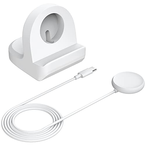 Charging Stand Compatible for Google Pixel Watch,Watch Charger Stand with Charging Cable,Magnetic Wireless Charging Station USB C (White)