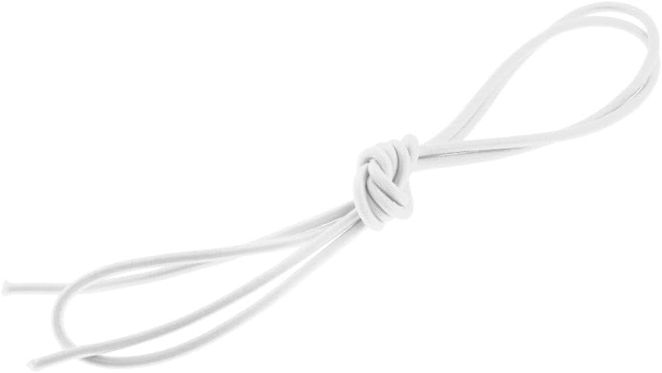 2mm Elastic Bungee Rope Shock Cord Tie Down - Boat/Trailer Covers 2m White