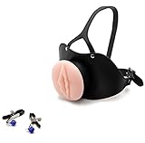 BELSIANG Oral Sex Mouth Gag,Large Model PU Leather Locked Mouth Gags Muzzles (Black, Large)
