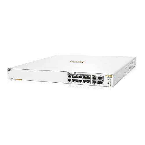 Image of HPE Networking Instant On Switch Series 1960 12-Port mGig Smart-Managed Layer 2+ Ethernet Switch with PoE 480W | 8X 1G, 4X 2.5G | 2X 10GBase-T, 2X SFP+ | Stackable | US Cord (S0F35A#ABA)