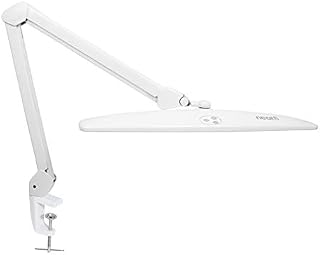 Neatfi Elite HD XL Task Lamp with Clamp, UK Plug, 58CM Wide, 1600 Lumens, 84PCS SMD LED, 6000-7000K, Super Bright Desk Lamp, Nonpolar Dimming, Ergonomic Design (White)