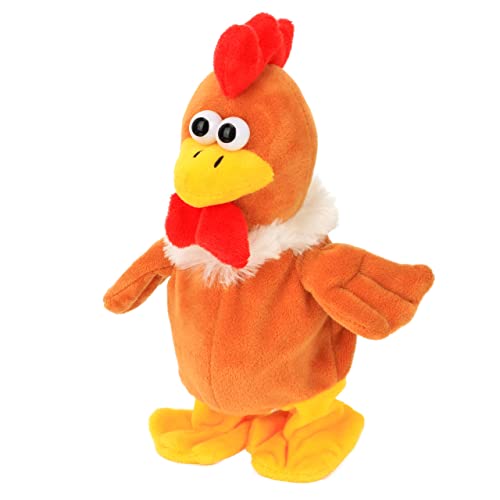 Hopearl Sprechendes Huhn Wiederholt Gesagtes Laufend Küken Elektrisch Interaktiv Animiertes Spielzeug Sprechendes Plüschtier Geschenke für Kleinkinder Geburtstag, 23 cm