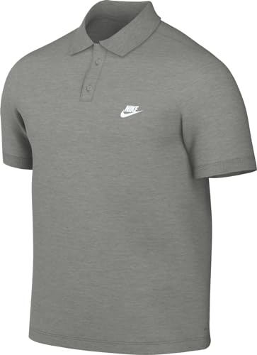 Nike Men's Shirt M NK Club SS Polo Pique, DK Grey Heather/White, FN3894-063, 3XL