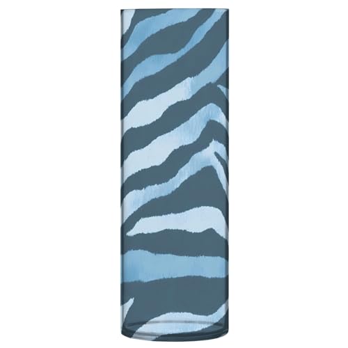 Jarrón de flores azul oscuro, diseño de cebra, irrompible, decorativo, moderno, jarrón de plástico para oficina, hogar, reuniones