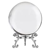 100mm Clear Crystal Ball with Stand, Photography Lensball Prop for Magical Shots, Optical Glass Sphere Decorative Balls Gifts for Meditation Divination