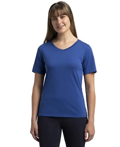 Image of Jockey AW89 Women Super Combed Cotton Rich Fabric Relaxed Fit V-Neck Half Sleeve T-Shirt