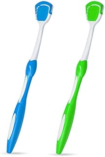 Tongue Brusher, 2 Pcs Tongue Cleaner Tool Orabrushes for Reduce Bad Breath and Maintain Mouth Health 2 Colors (Blue, Green)
