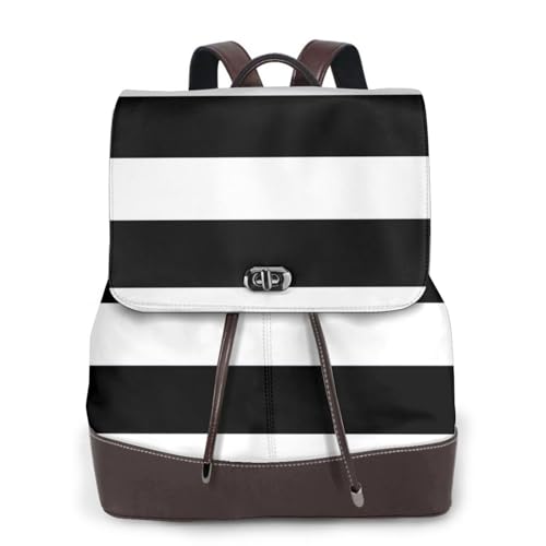 Sac à dos en cuir pour femme à rayures, l'artisanat moderne