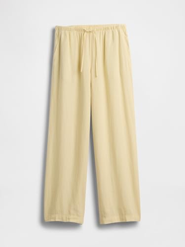 Image of Gap Womens Wide Leg Linen Pull on Pant