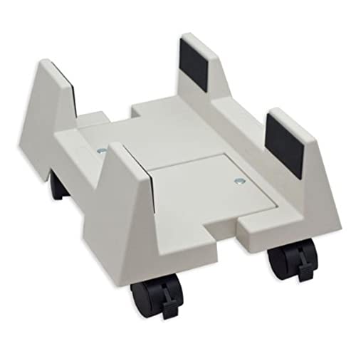 IO CREST Mobile Desktop Tower Computer Floor Stand Rolling Caster Wheels with Support Walls and Adjustable Width from 6