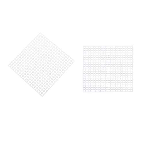 Image of JCBIZ 10pcs Plastic Mesh Canvas Sheets Square 8x8cm White Cross Needlework Blank Plastic Canvases for DIY Bookmarks Cup Mats