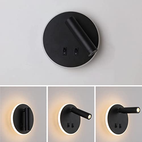 Lámpara de pared LED giratoria con interruptor ajustable para una lectura cómoda en la cama 5