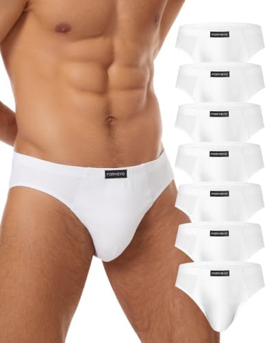 FORVEVO 7er Pack Unterhosen Herren Slip Baumwolle, Atmungsaktive Unterhosen Männer, Klassischer Unterwäsche(M-3XL)