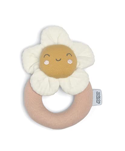 Mamas & Papas Baby/Toddle Soft Grabber Rattle, Ring Shaped, Grateful Garden