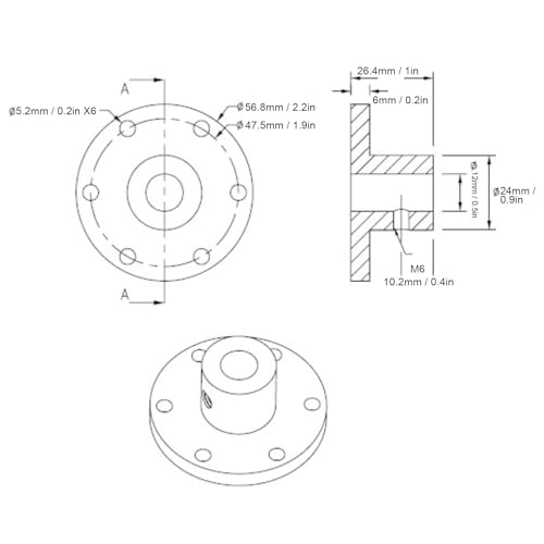 Flanschwellenkupplung, Aluminium-Flanschkupplung, Flanschwellenkupplung, 12mm, Wellenachse für DIY-Modellmotoren, Roboterprojekte, Modellautos