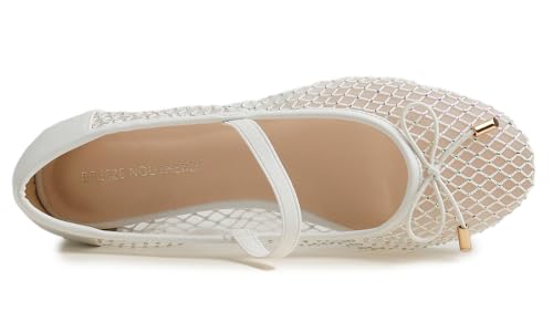 Women's Fashion Mesh Soft Mary Jane Round Toe Sparkle Flats2