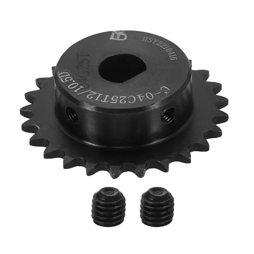 Pignon de chaîne #25 contre l'usure mécanique, pignon en acier noir 25 dents pour arbre en D 12mm