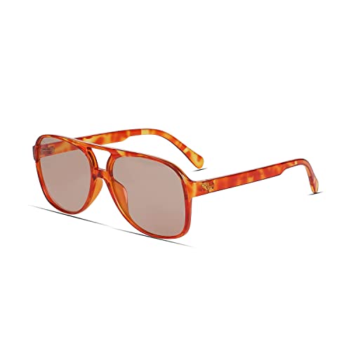 Image of Freckles Mark Vintage Retro 70s Sunglasses for Women Men Classic Large Square Aviator Trendy Glasses