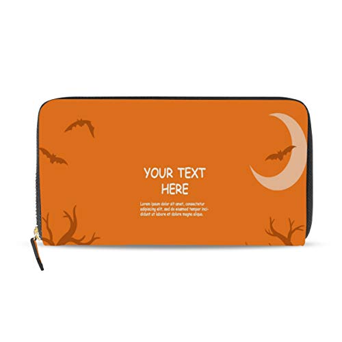 Preisvergleich Produktbild GIGIJY Happy Halloween Geldbörse Multi Kreditkartenhalter Tasche für Frauen Leder Reißverschluss lange Geldbörse