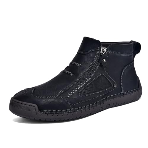 Bottines en cuir pour homme faites main | L'élégance zippée haut de gamme