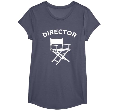 Movie Director Chair Filmmaker Film Directing T-Shirt, Girls, Heather Blue, Medium
