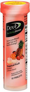 Dex4 Glucose Tablets Tropical Fruit - 6 packs of 10