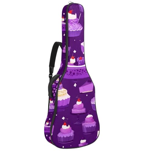 Sac de guitare acoustique à motif dessert idéal pour les cours et répétitions