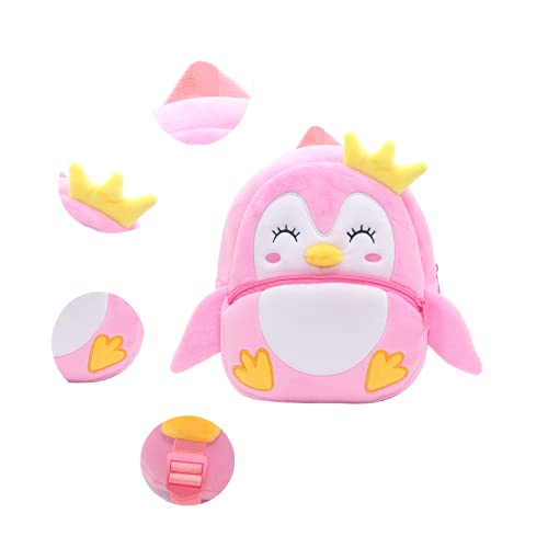 Nice Choice Cute Toddler Backpack Toddler Bag Plush Animal Cartoon Mini Travel Bag For Baby Girl Boy 2-6 Years(Cute Penguin) #TOP3