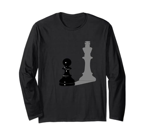 キングシャドウ付きチェスポーン 長袖Tシャツ