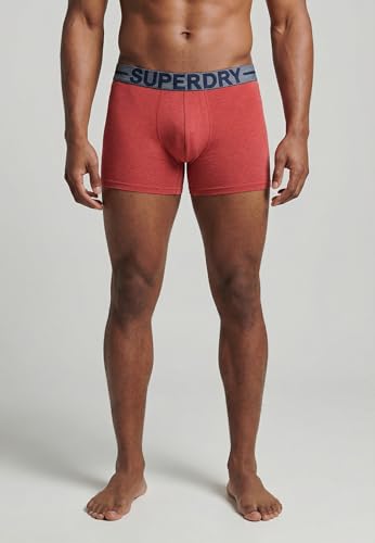 Superdry Boxer Triple Pack Bóxer, Red Marl Mix, Regular Unisex Adulto