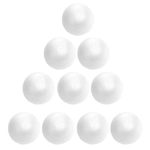 Amosfun 10 pz Palline di Schiuma Bianca polistirolo polistirolo Palline Artigianali Art modellismo Palle per progetti scolastici Fai da Te 100 pz 8 cm