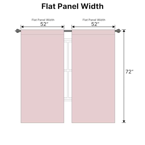 Image of H.VERSAILTEX Blackout Curtains Thermal Insulated Window Treatment Panels Room Darkening Blackout Drapes for Living Room Back Tab /Rod Pocket Bedroom Draperies (2 Panels, Baby Pink, 52 x 72 Inch)