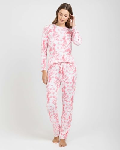 Image of Real Essentials 2 Pack: Women's Long Sleeve Pajama Sets - Soft Comfy 2 Piece PJ Set Matching Ladies Sleepwear (Plus Size)