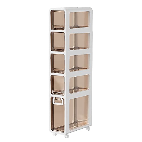Armario de baño de esquina con 4 Cajones y ruedas SpaceSaving Diseño para espacios pequeños Almacenamiento Vertical Instalación Libre Alta Capacidad Nizer Compacto.