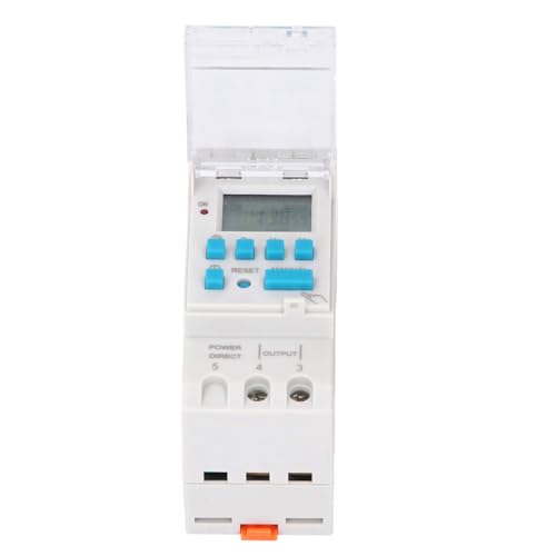 Denash 7 - Tipo de Temporizador Programable para Dispositivos Ligeros y Eléctricos, Interruptor de Temporizador de Pantalla LCD con Memoria de Seguridad de la Batería, Ideal para la Automatización