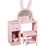 Seguro y estable: el tocador de 12 mm MDF soporta hasta 20 kg. El taburete está hecho de MDF de 15 mm más resistente con puntales reforzados y soporta hasta 80 kg para una estabilidad duradera y seguridad de tu hijo.