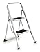 TU TENDENCIA UNICA Escalera Metal Plegable Blanca 2 escalones Negros
