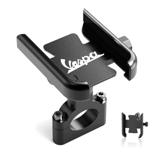 Motorcycle Handlebar Back Mirror Mobile Phone Holder, GPS Stand Bracket For Piaggio Vespa GTS GTV 50 150 250 300 300ie Motorcycle Accessories(Black, Handlebar)