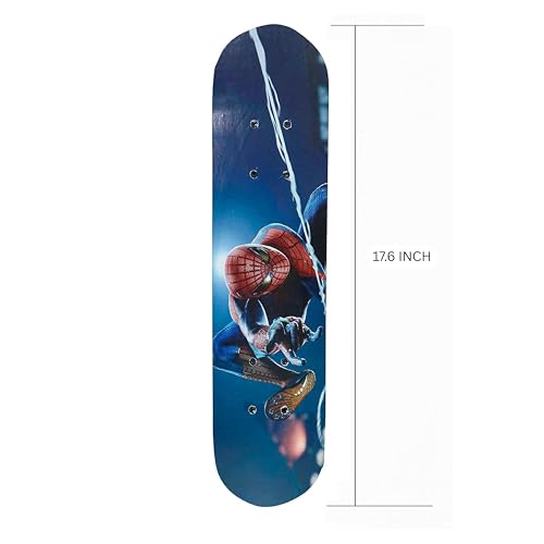 Image of Skateboard 17''X 6'' Complete Skateboard, Double Kick Concave Skate Board 9 Layer Plywood Deck Standard Skateboards for Kids Boys Girls Beginners Teens Adult (Print May Vary)