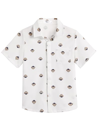 Image of Arshiner Boys Short Sleeve Dress Shirts Solid Button Down Shirts | formal Uniform School Shirt, for 4-12 Years, Hidden Buttons, with Chest Pocket, Regular Fit, Summer Tee top for Kids