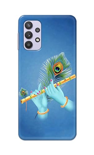 Image of PRINTFIDAA Printed Hard Back Cover Case for Samsung Galaxy M32 5G | Samsung Galaxy A32 5G Back Cover (Flute in Krishna Hands) -112