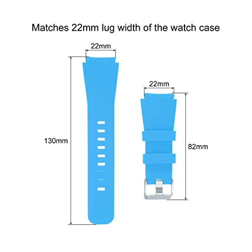 Uxcell Rubber Watch Band 22Mm Width, Unique Design Replacement Silicone Watch Strap For Gear S2 S3 S4 And Gt/Smart Watch, Sky Blue #TOP1