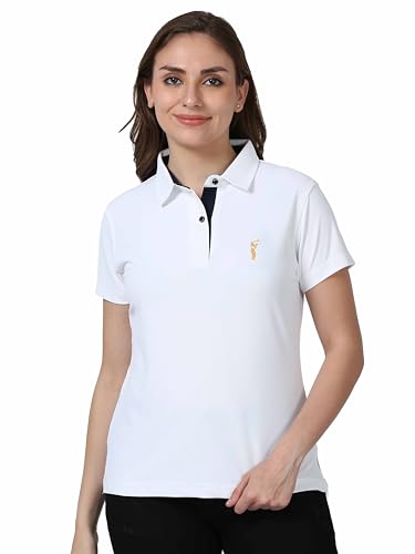 Image of STELLERS Women's Premium Polo T-Shirt, Regular Fit | Odour Resistant | Wrinkle Free | Quick Dry | Stretchable | Lightweight | Breathable | Sustainable | Anti-Static | Feather Touch Feel