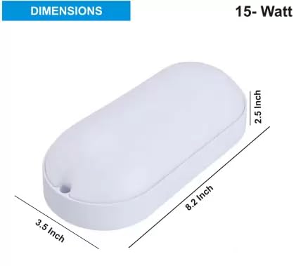 Image of OLIPS LED Bulkhead Light IP54 Waterproof Indoor /Outdoor Wall & Ceiling Light - Weatherproof, Shock Proof, Slim Plastic Surface-Mounted Fixture (15 WATT (Cool White), 2)