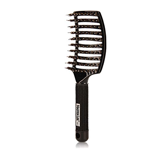 Cepillo de pelo de cerdas de jabalí - Cepillo de masaje desenredado para mujeres o hombres, de secado rápido, cepillo de secado rápido para secar/mojado/seco (negro) Cover