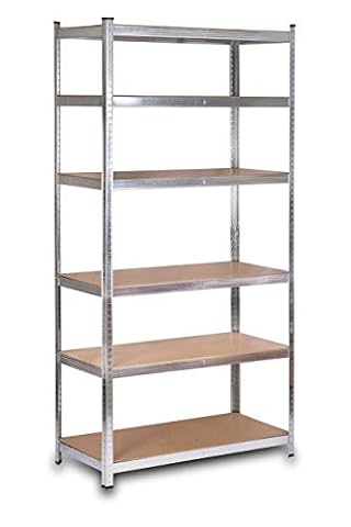 Humberg Półka garażowa metalowa Obciążenie do 900 kg 6 półek 222 x 110 x 50 cm Srebrny