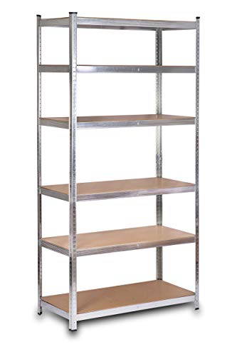 Humberg Półka garażowa metalowa Obciążenie do 900 kg 6 półek 222 x 110 x 50 cm Srebrny