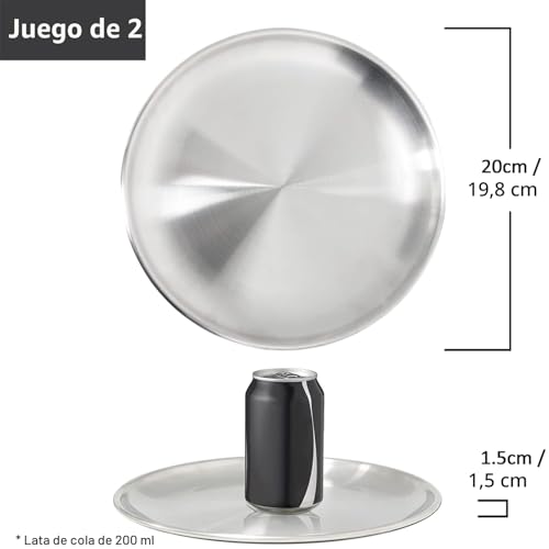 Miniatura 2 de 4 platos redondos de acero inoxidable para barbacoa, molde para tartas, plato ovalado para carne, placa de arroz, bandeja para servir, retro mate